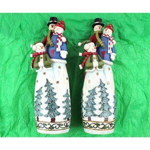 2 Piece Snowman Family Christmas Holiday Decoration Decor
